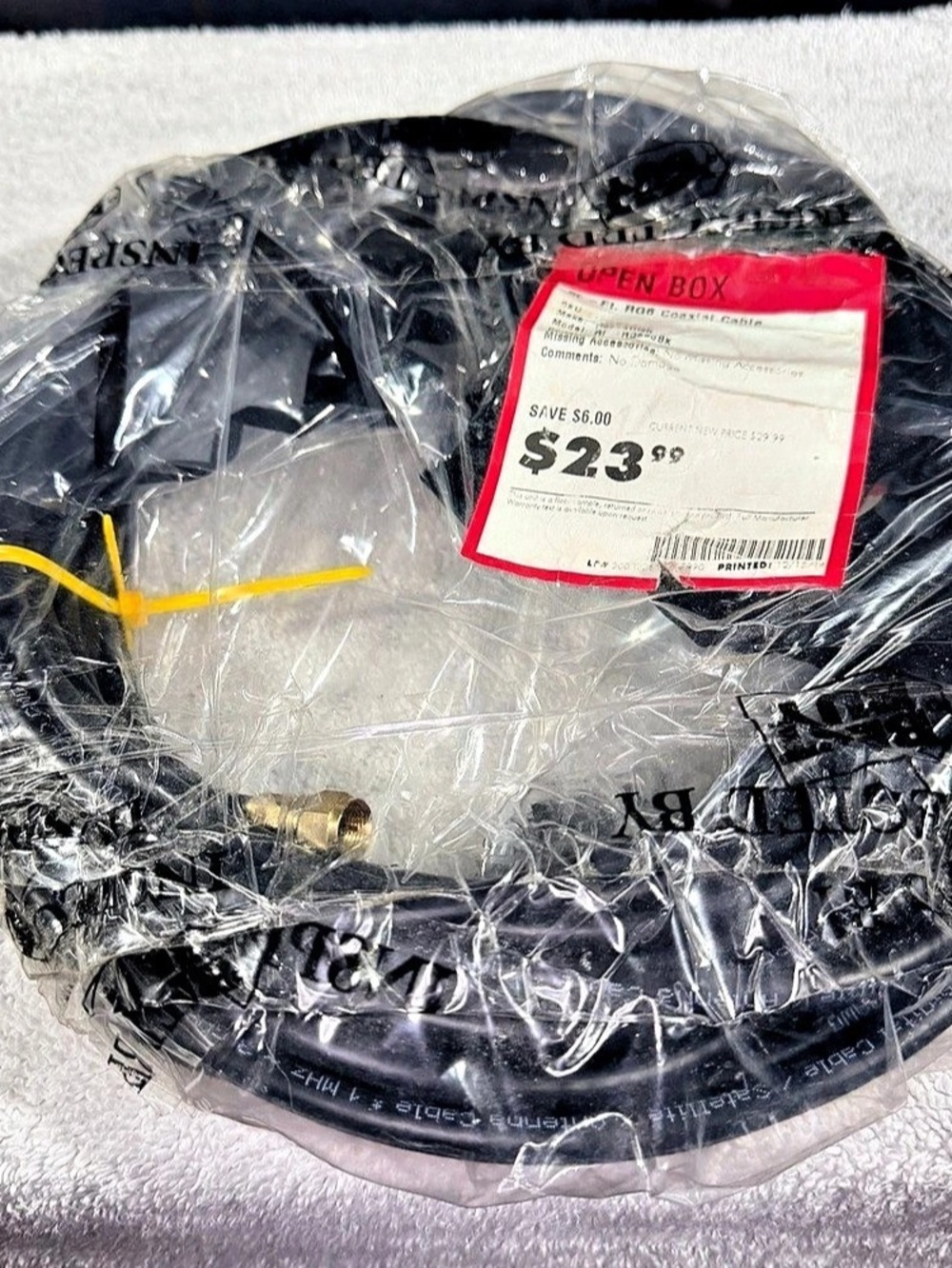 RCA RG6 50' Coaxial Cable ft Coaxial Cable Black